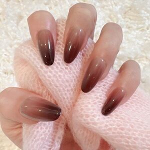 Mocha mirage (medium oval) press on nails - all sizes